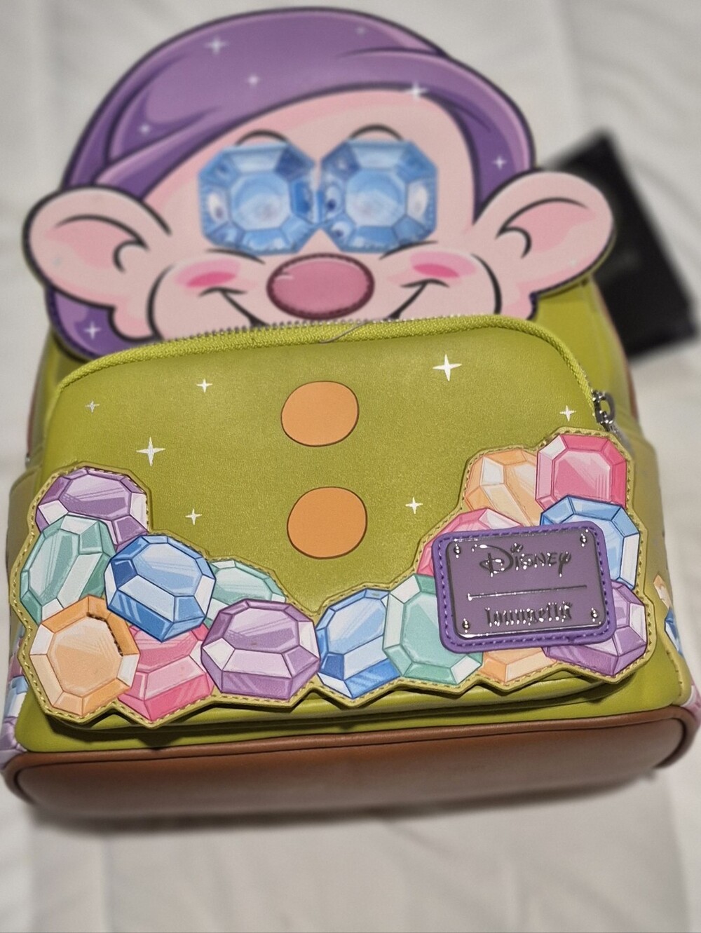 Disney x Loungefly Dopey Gem Mini Backpack - Lime Green